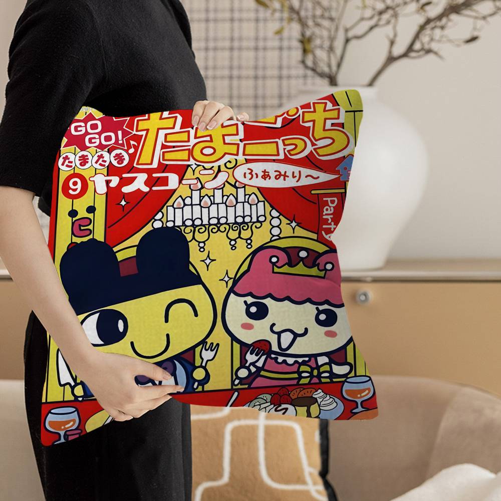 TTamagotchi Cut Friend Game Pillow Cover for Bedroom Room and Living Room Sofa Decorative Cushion Cover