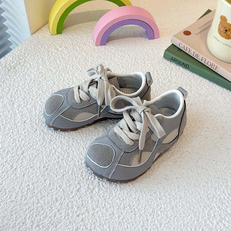 Korean Version of Children's Casual Shoes 2025 Spring New Color Matching Boys and Girls Soft Baseplate Shoes Baby Moral Training Shoes