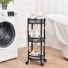 Foldable Rolling Kitchen Storage Cart Multi Layer Snacks Vegetable Basket Organizer with Wheels Mobile Shelf for Home