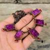Rosa Druzy Halskette Rosa Turmalin Rohe Halskette Galvanogeformte Kupfer Halskette Verstellbare Kette Halskette Galvanogeformter Edelstein Schmuck