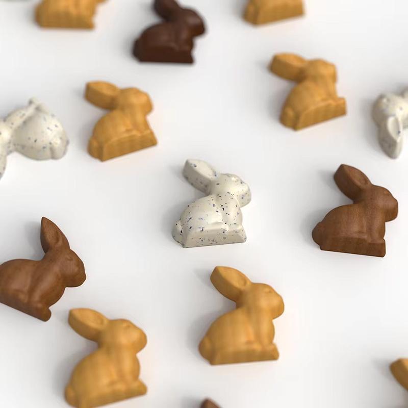 100Grid Silicone Rabbit Gummy Mold Mini Bunny Shaped Chocolate Candy Cookies Mould Easter Party Cake Baking Tools  Decoration