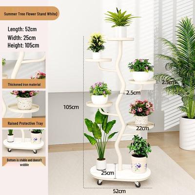 Wrought Iron Rolling Plant Stand