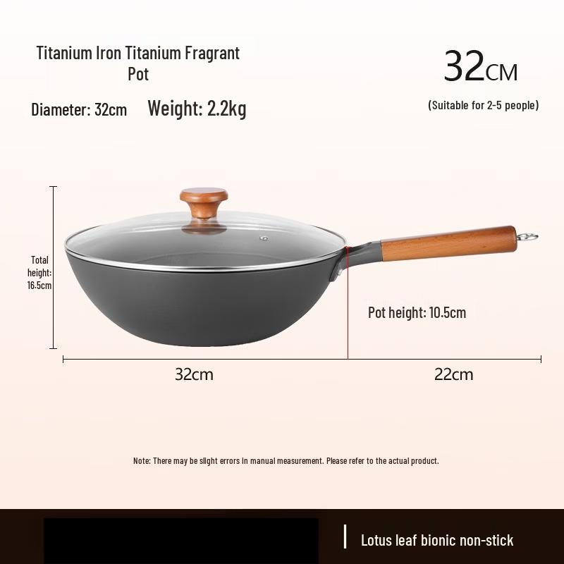 Zhishi 32cm Titanium Stir-fry Wok
