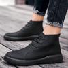 Men's Autumn and Winter New High-top Casual Shoes PU Leather Shoes Loafers Warm Men's Boots Ankle Boots Zapatillas Para Hombre