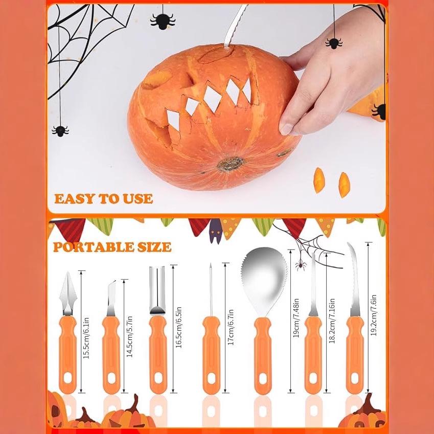 Hot-Selling Stainless Steel Halloween Pumpkin and Fruit Carving Tool Set