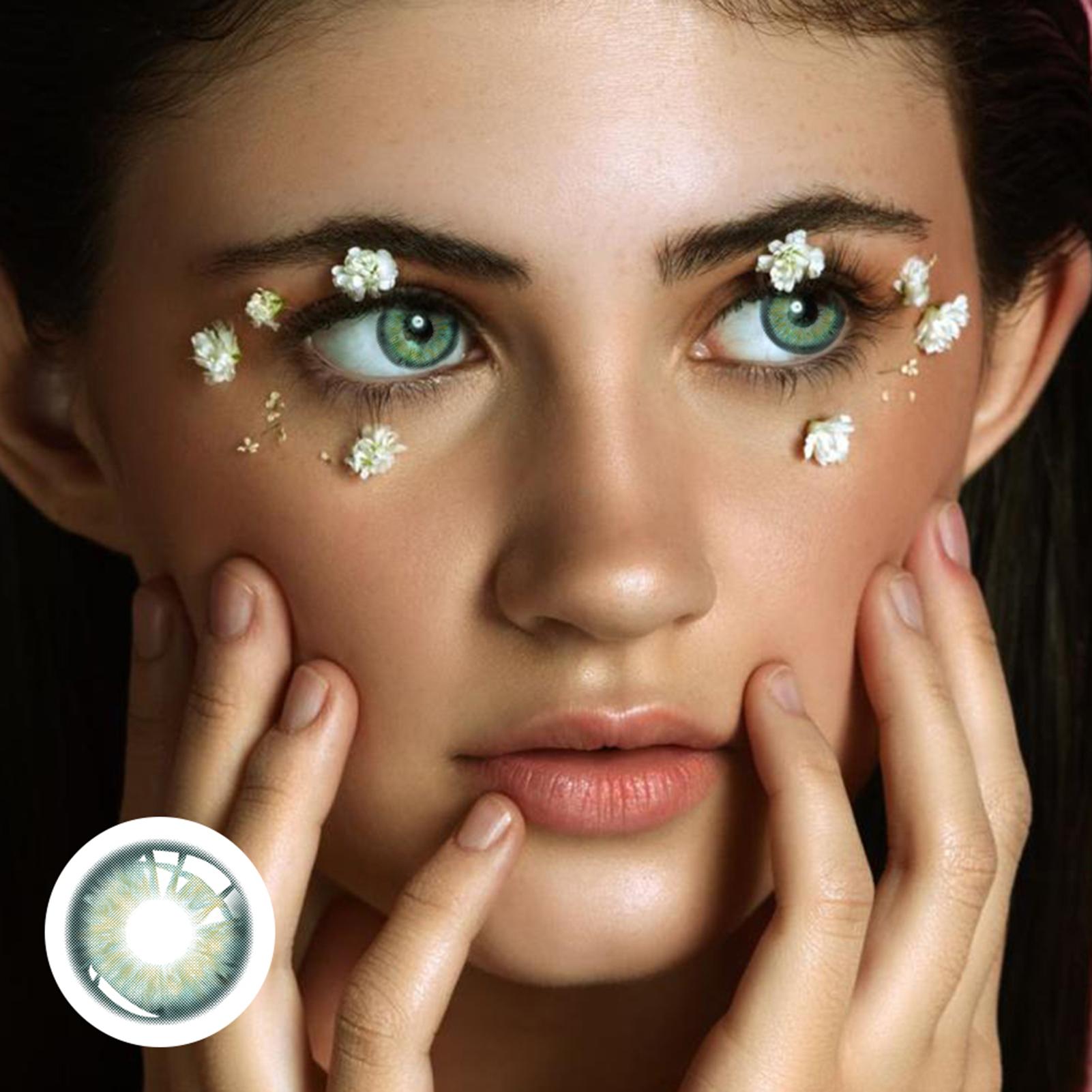 

Цветные линзы для вечеринок, сумасшедший цвет, увеличивают, украшают естественный вид, красочный макияж глаз REC3397GN