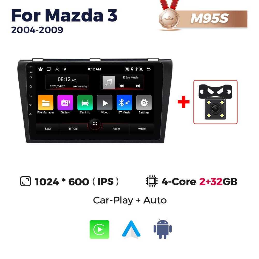 2Din Android Car Radio For Mazda 3 2003 2004-2009 Multimedia Video Player Navigation GPS BT 4G Lte Carplay Auto Stereo Head Unit