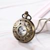 Antique Roman Pocket Watch with Analog Star Crown Skeleton and Quartz Bronze Retro Fashion Accessory with Pendant Necklace Perfect Gift for or