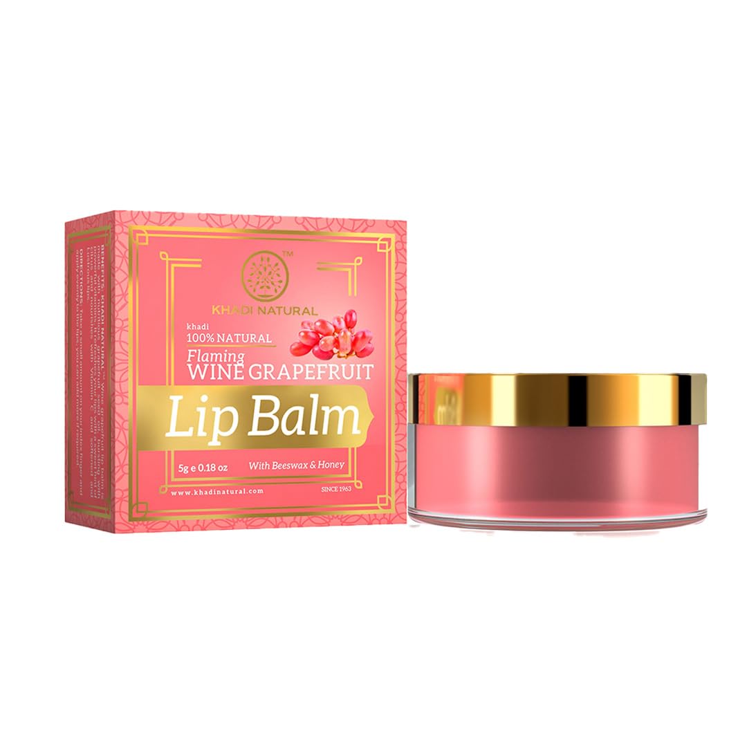 

Khadi Natural Wine Grapefruit Lip Balm 5 g With Beeswax And Shea Butter For Dry Lips Daily Care Smooth Soft Shine Finish
