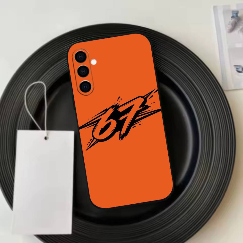 67 Six Seven-n Phone Case Black Silicone Soft For Samsung Galaxy A73,A72,A71,A70,A53,A52,A51