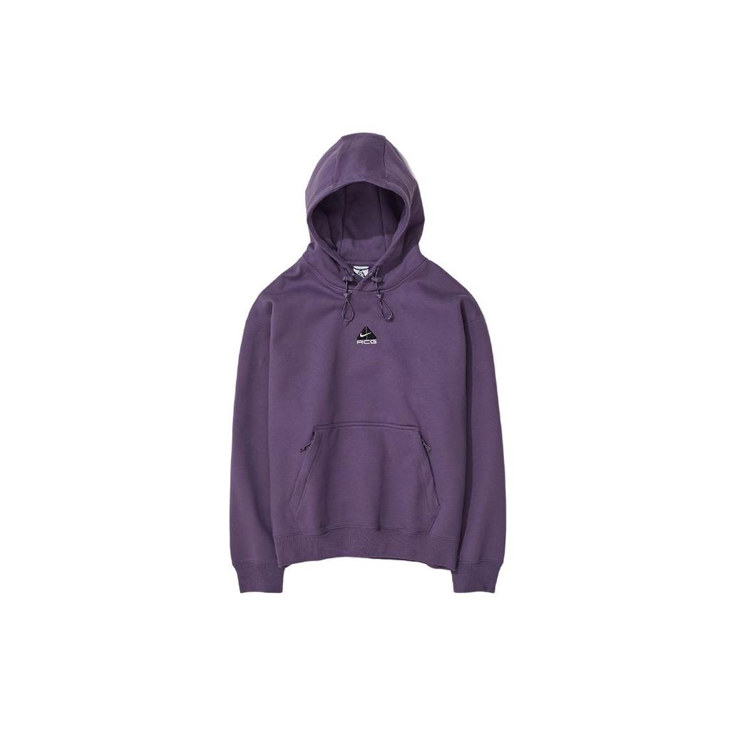 Nike ACG Therma-FIT Solid Color Logo Embroidery Hoodie Long Sleeve Sweatshirt Unisex Tops Grey Purple DH3087-553