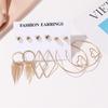 Leopard Print Leaf Tassel Earrings Set: Simple Card Packaging, Stud & Hollow Geometric Design for Women