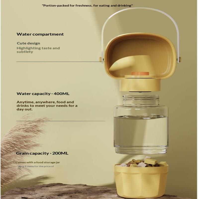Pet Water Bottle Portable Pet Accompanying Cup Dog Travel Water Bottle Drinking Food Bowl 2 In 1