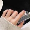 Simple And Fashionable Geometric Diamond-Encrusted Zir*****Pen Ring Niche Light Luxury High-End Cold Wind Accessories