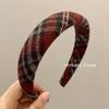 Academy Plaid Sponge Headband - Retro Korean & Japanese Style Hair Accessory.
