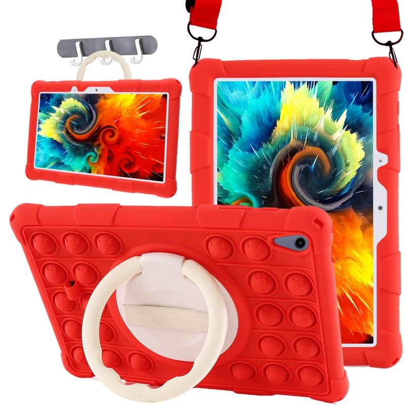 Silicone Protective Case With Rotating Handle Stand XiaoDu S12 Learning Tablet 10.1 Inch Cartoon Bubble Design