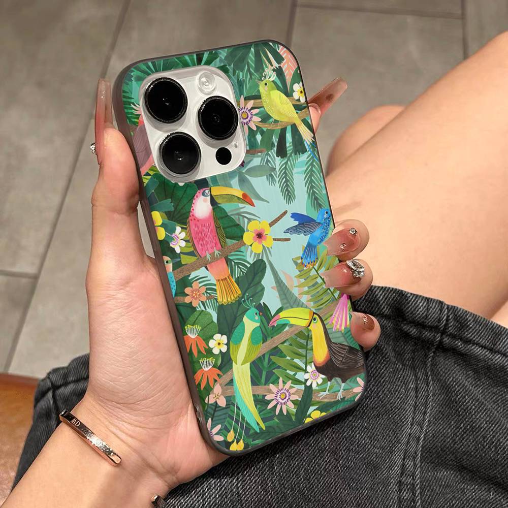 Colorful Abstract Tiger Leopard Snake Tropical Jungle For IPhone 17 16 15 11 12 13 14 Pro Max Plus Pro Translucent Back Phone