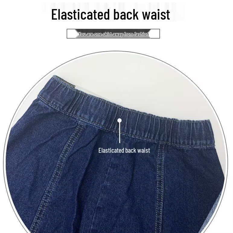 Damen Langer Jeansrock 2023: Neuer Sommer Midilänge, Plissierter Hochbund, A-Linie, Lässiger Vielseitiger Rock