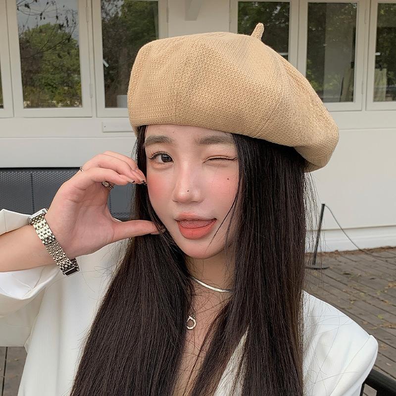 British Retro Beret Women's Spring and Autumn Knitted Literary Painter Hat Korean Version Versatile Warm Hat