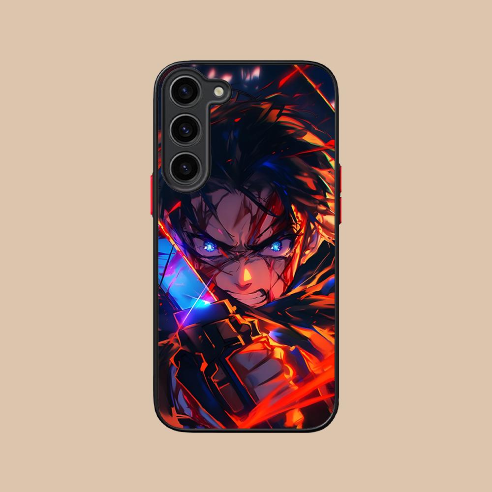 AOT Eren Yeager Silicone Mobile Phone Case for Samsung Galaxy S26 S25 S24 S23 S22 S21 Plus FE Ultra Colorful Cover