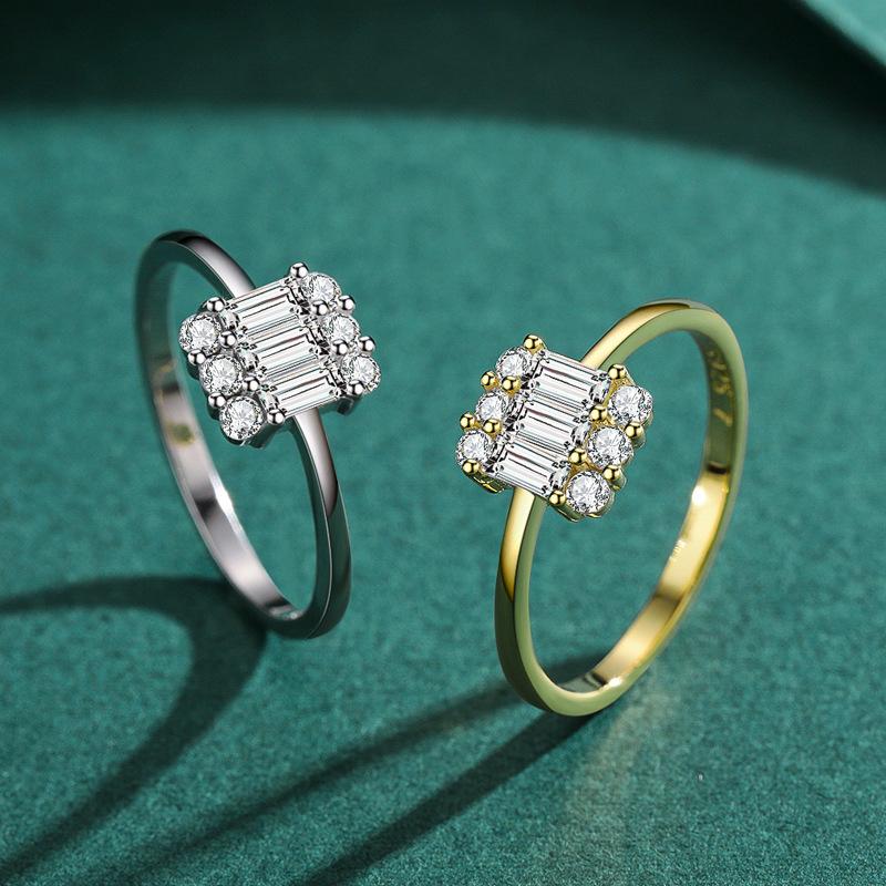 Tancise Classic 925 Sterling Silver  Zircon Ring Ladies Jewelry Wedding Promise Party Gift