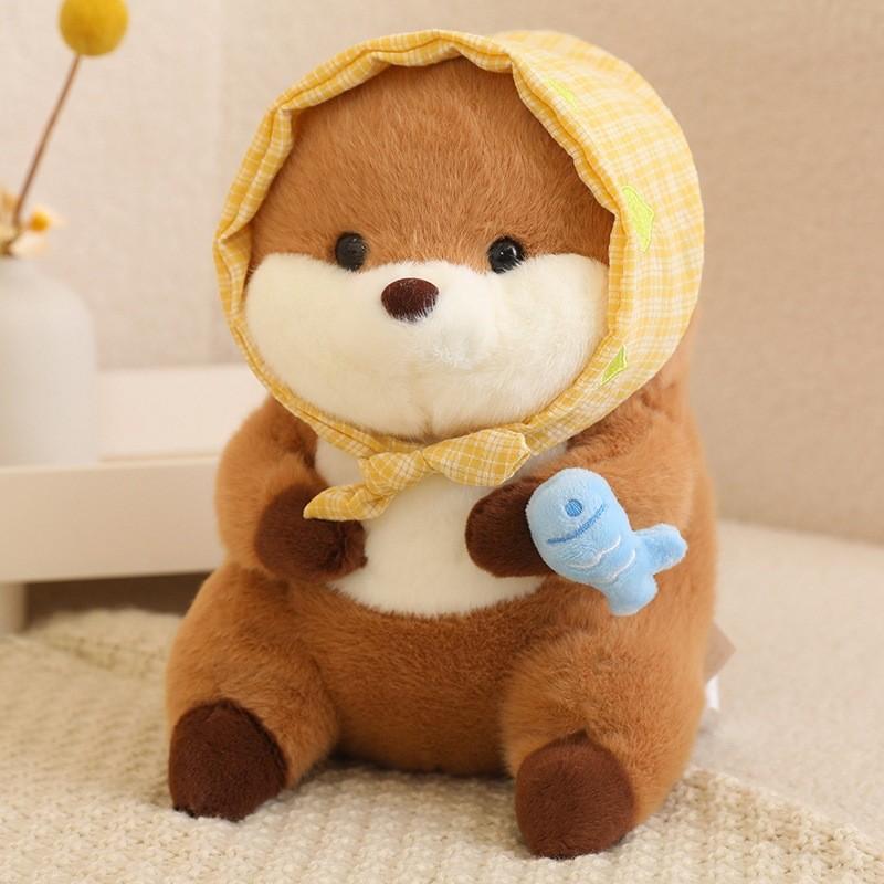 Adorable Capybara Plush Toy With Scarf And Hat Soft Pp Cotton Stuffed Animal