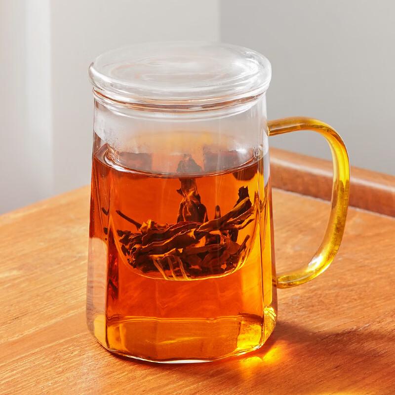 Термостойкая стеклянная кружка-заварник с ручкой
