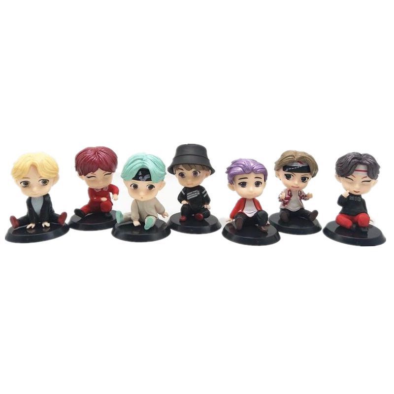 7pcsset Tinytan Bts Figure Dynamite Bangton Boys Groups Mini Figurine Army Gift