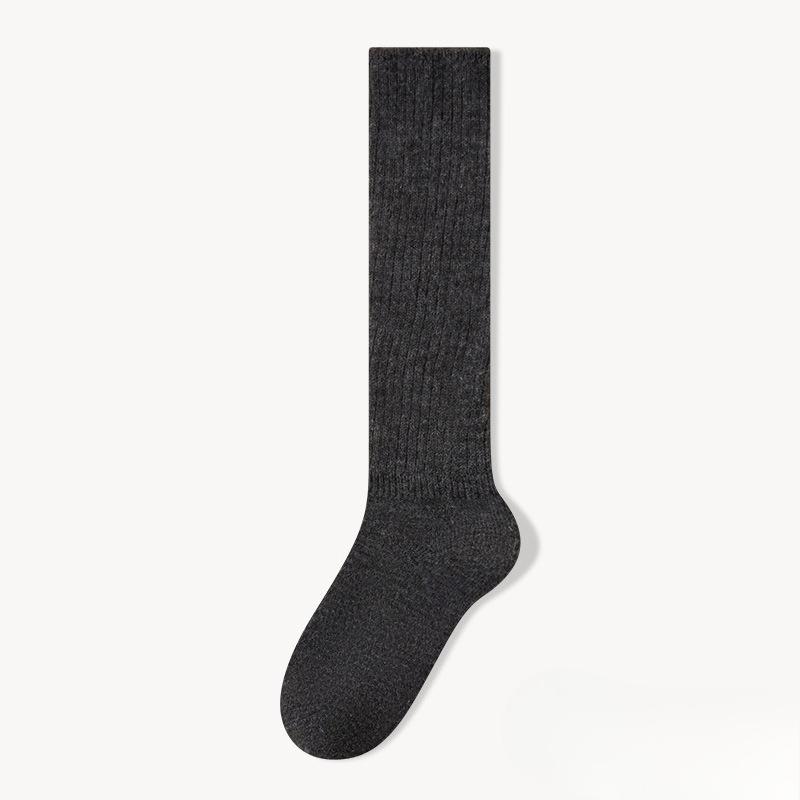 Solid-color Minimalist Pile Socks - Warm and Thick Winter and Autumn Wool Socks, Comfortable and Durable, Trendy Long-legged Socks