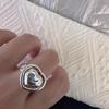 Delightful Heart Design Open Adjustable Ring For Women Stylish Copper Accessory