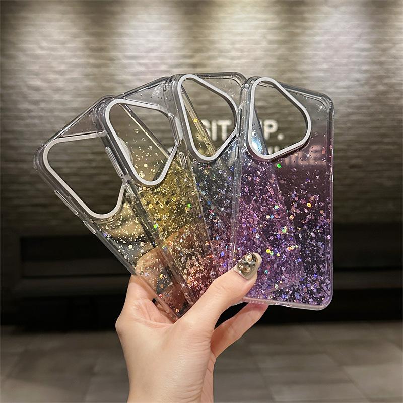 Gjelder Huawei Pura70Pro Epoksy gradvis endring glitter ins mobiltelefondeksel Mate60 gjennomsiktig avansert følelse beskyttelsesdeksel