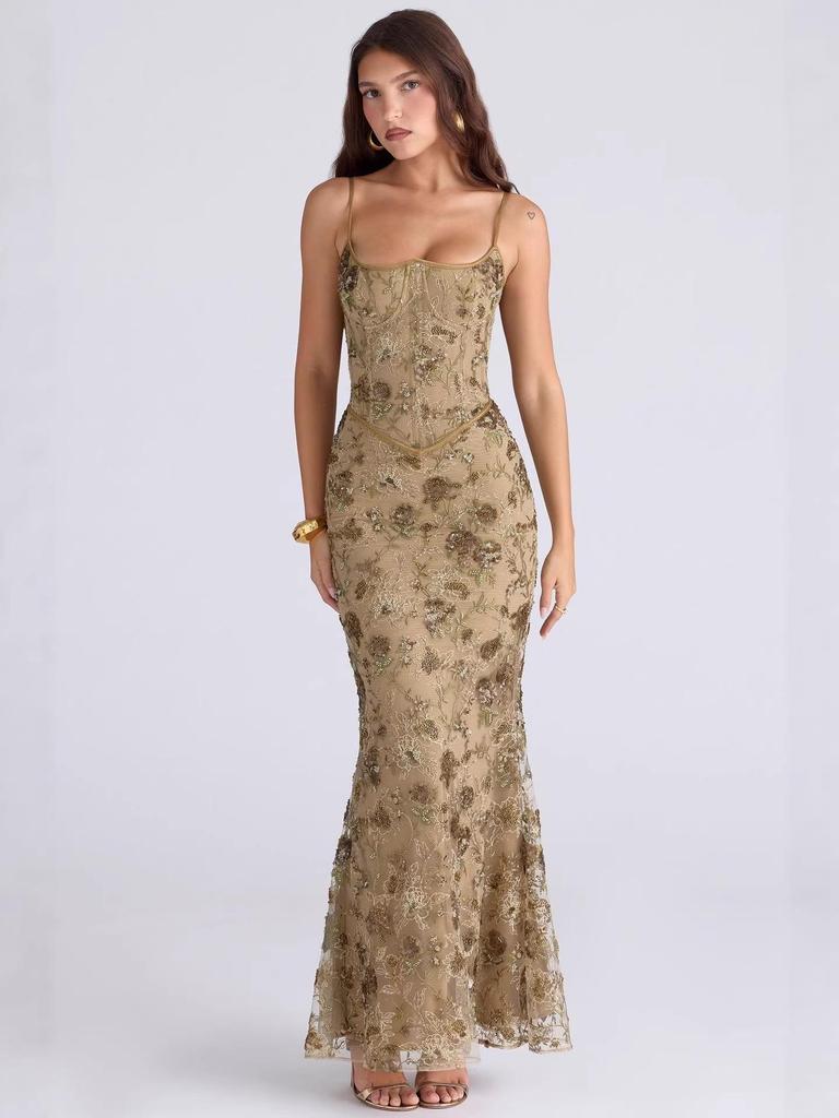 2026 Abito Elegante con Lacci e Schiena Scoperta Slim-fit da Donna