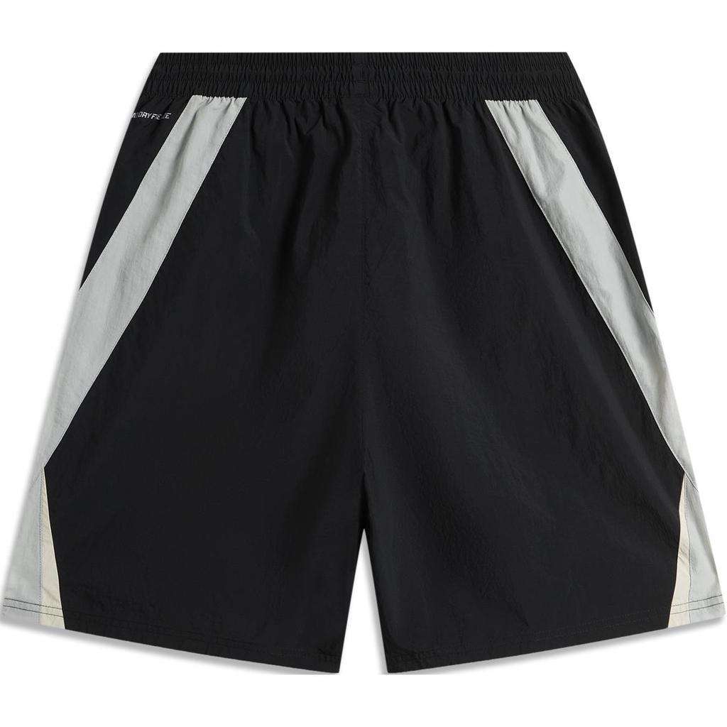 Li Ning Bad Five Comfortable Elastic Waistband Color Block Basketball Running Woven Sports Casual Shorts Men shorts Black AKSU445-2