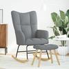 VidaXL Chaise à bascule avec repose-pied Gris clair Tissu, chaise, chaise de relaxation, fauteuil relax, chaise de salon, 4016800