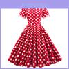 Vintage Polka Dot Dress With Cotton Fabric For Elegant Spring Casual Occasions