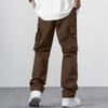 Casual overalls men's summer multi-pocket loose straight pants 0