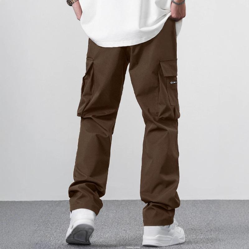 Casual overalls men's summer multi-pocket loose straight pants 0