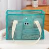 Large Capacity Big Eyes Beach Mesh Bag with Handle Cartoon Shopping Totes  Shower