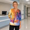 Women's Halloween Costume Top V-Neck Pockets Side Slit Three-Quarter Sleeves