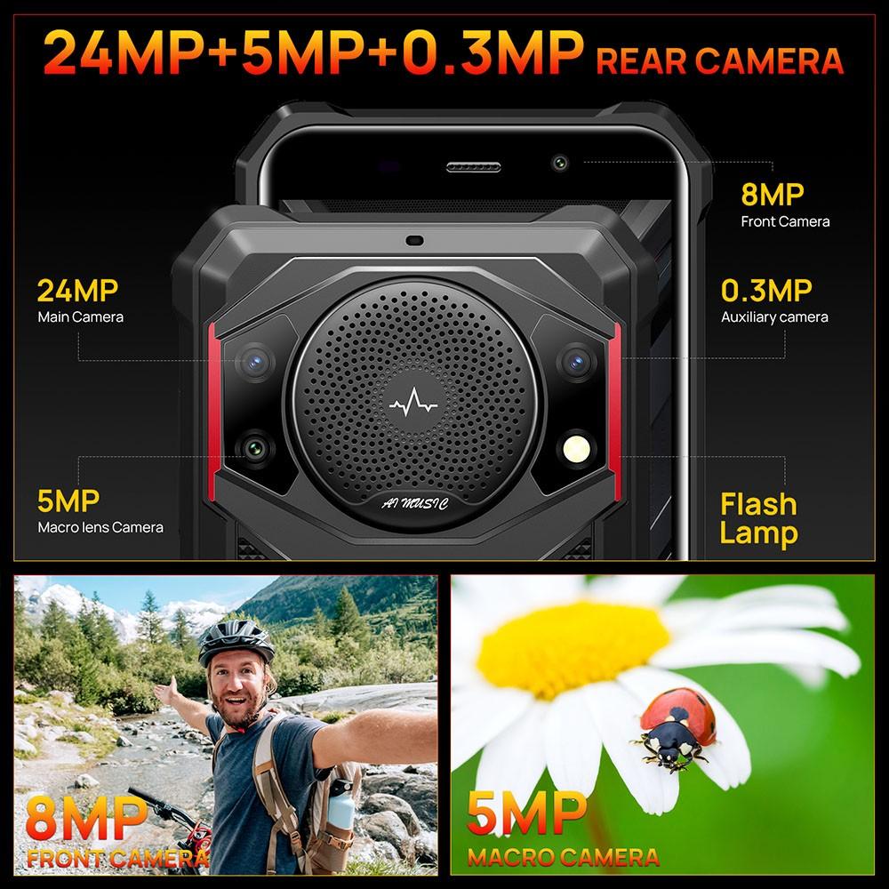 FOSSiBOT F101 Rugged Smartphone, 4GB+64GB, AI Triple Camera, 123dB Speaker, 10600mAh Large Battery, Android 12