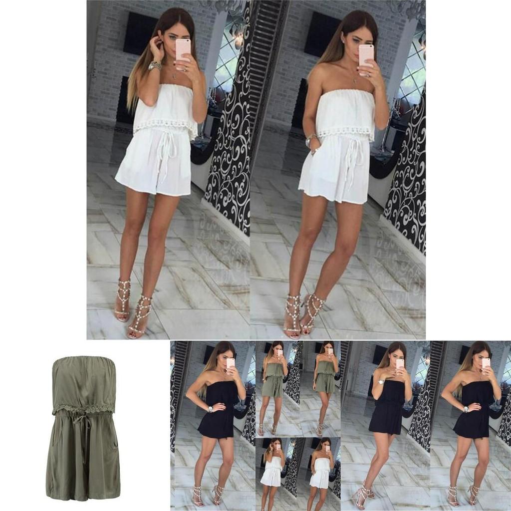 Stylowy Damski Kombinezon z Szortami z Liśćmi na Szykowny Letni Look