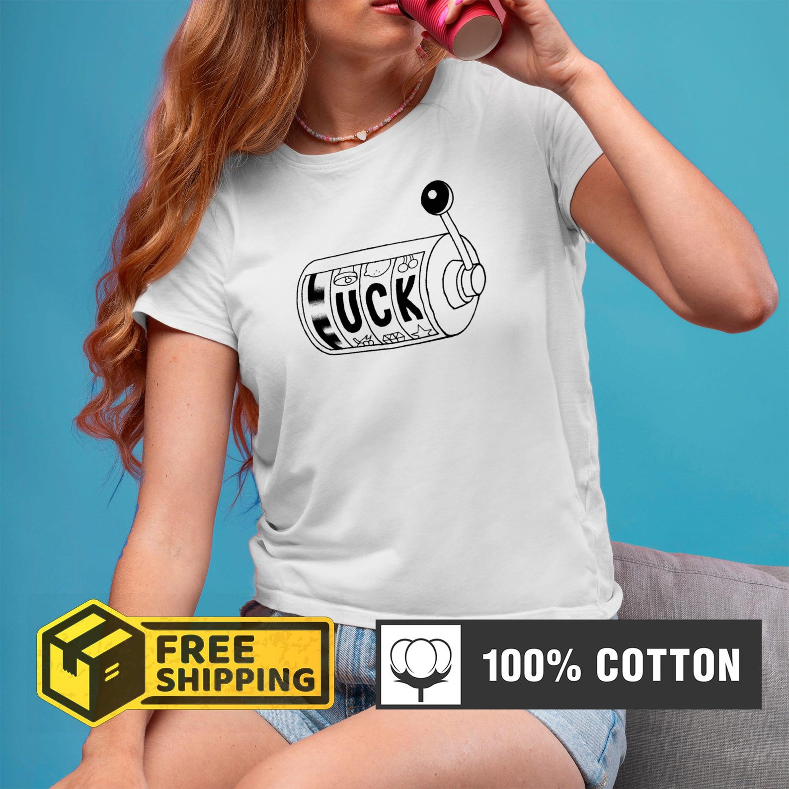 Retro Luck Slot Machine T-Shirt: Vintage Casino Graphic Tee XL