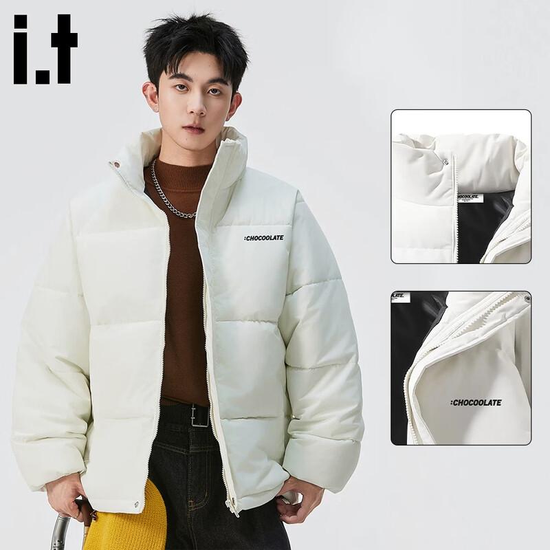 CHOCOOLATE Men s Stand-Collar Windproof Cotton Jacket 3XL