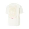 Li Ning Simple Versatile Letter Print Round Neck Pullover Breathable Short Sleeve T-Shirt Men Tops Off-White AHSVA35-1