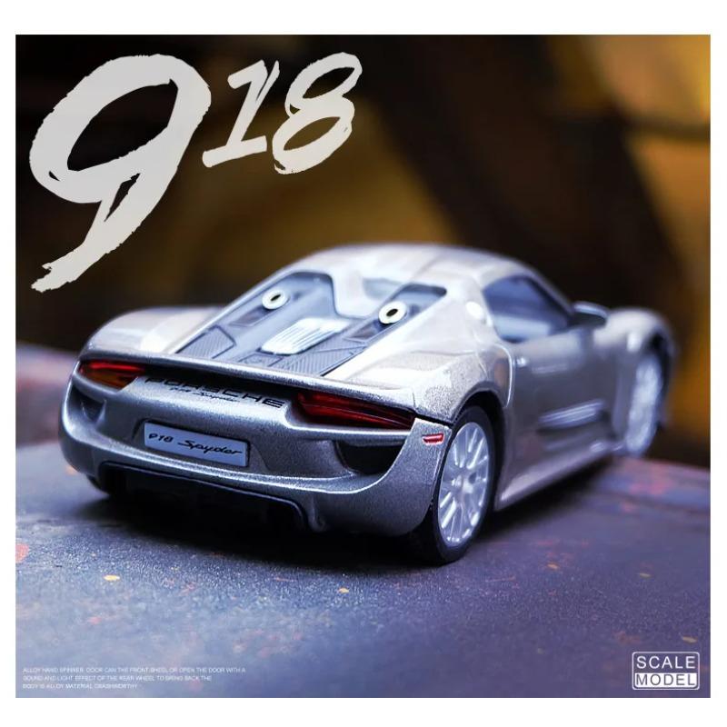 Simulation 1/36 Maßstab Porsche 918 Supersportwagen Legierungsmodell Sammlung Miniaturauto Heimdekoration Spielzeugfahrzeug Kinder Junge Geschenk