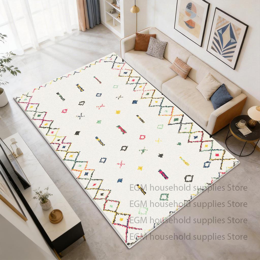 Ethnic style Rug Assorted Colorful Geometric Tribal Pattern Home Decor Carpet Non-Slip washable study Floor Mat customizable