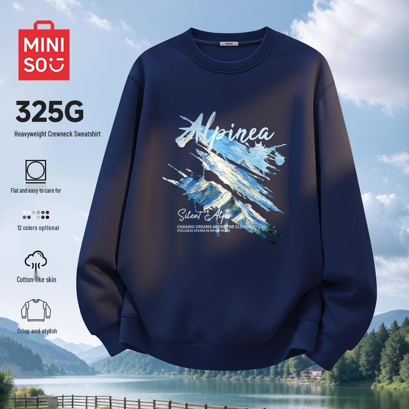 MINISO Men's Crew Neck Pullover Sweatshirt