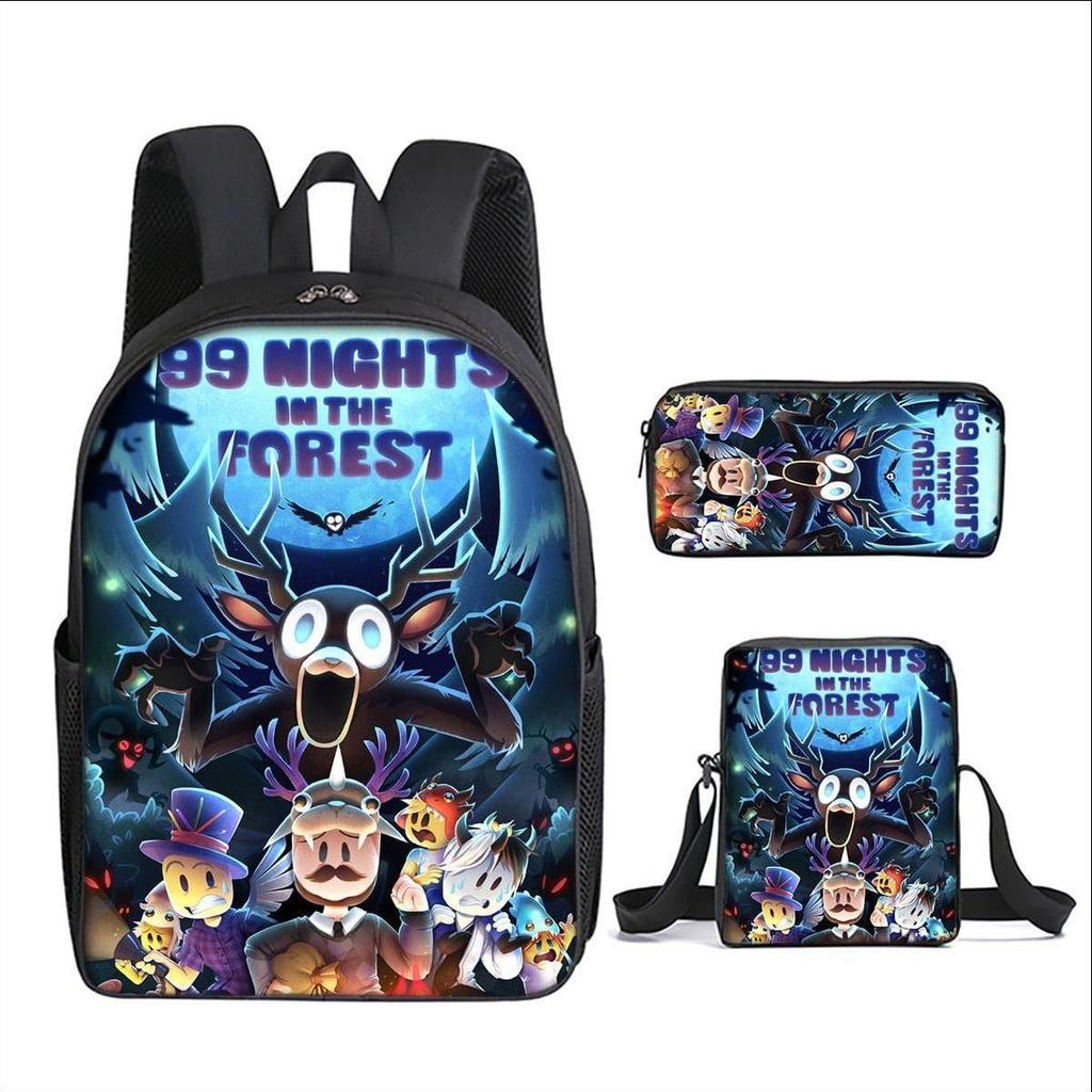 Classic 99 days in the forest 3D Printed 3pcs/Set pupil School Bags Laptop Daypack Backpack Inclined shoulder bag Pencil Case