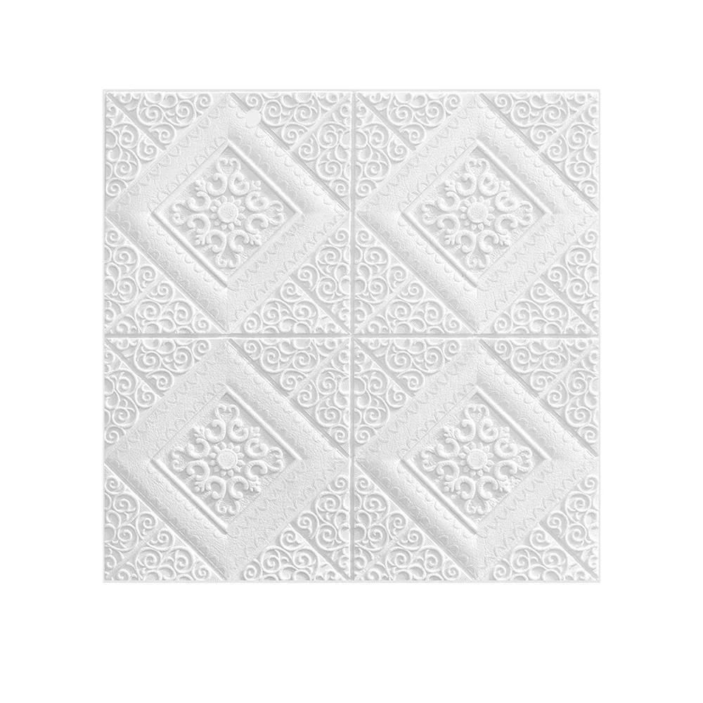 5pcs 3D Foam Stickers Self-adhesive Wall Stickers Ceiling Panel Waterproof Wallpaper Home Kid Room Office Decoration Soft Panel