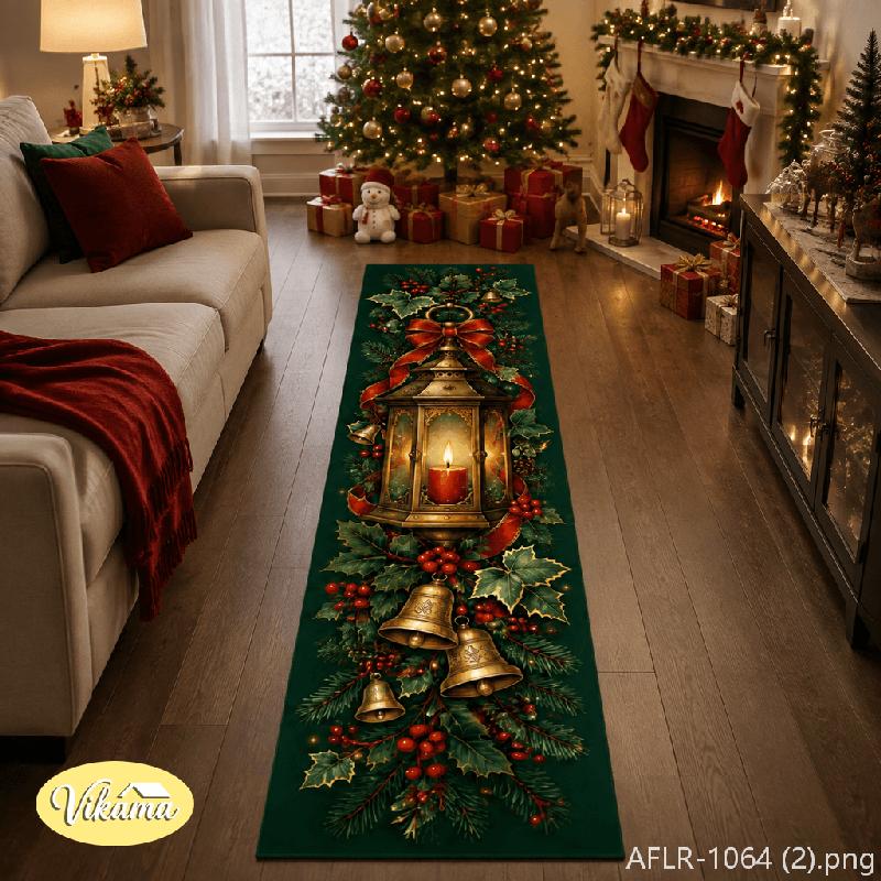 Christmas Rectangular Rug, Non-Slip, Absorbent Kitchen and Hallway Rug, Hallway and Entryway Mat, Home Decor